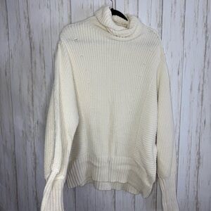 Free People Cream Turtleneck Sweater